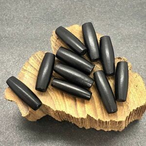 バッファローボーンビーズ　ブラックカラー　20 x 7 mm 10個セット　ハンドメイド素材　材料　レザークラフト