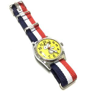 [ Showa Retro * rare Vintage, operation middle ] Citizen CITIZEN Snoopy hand winding machine wristwatch character watch 