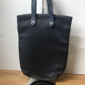 HERMES エルメス アメダバ トートバッグ ディアゴPM レザー ハンドバッグ シルバー金具 ネイビー