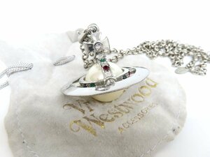 ◆超美品◆Vivienne Westwood ヴィヴィアン・ウエストウッド◆タイニーオーブ◆ペンダント ネックレス◆シルバー ホワイト◆A4171