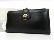 ◆超美品◆Christian Dior クリスチャン・ディオール◆カーフ レザー 本革◆がま口 長財布◆ブラック ゴールド金具◆ヴィンテージ◆A4180_画像1