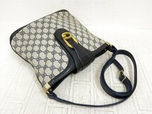 ◆美品◆GUCCI オールド グッチ◆GGスプリーム◆PVC カーフ レザー 本革◆ショルダー バッグ◆ネイビー ゴールド金具◆イタリア製◆A4140_画像2