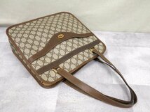 ●超美品●GUCCI オールド グッチ●GGスプリーム●インターロッキング●PVC カーフ レザー●トート バッグ●茶 ベージュ●G金具●Js44873_画像4