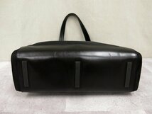 超美品●PRADA プラダ●ロゴ型押し●ポコノ ナイロン カーフ レザー 本革●ハンド トート バッグ●黒●SV金具●ヴィンテージ●A4●Js44994_画像6