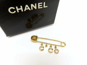 ◆美品◆CHANEL シャネル◆ココマーク◆ラインストーン◆ピン ブローチ◆ゴールド GP◆ヴィンテージ◆2001年 スプリング◆刻印 O/P◆A4256