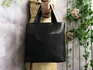 ●超美品●PRADA プラダ●ポコノ ナイロン カーフ レザー 本革●ハンド バッグ●黒●SV金具●ヴィンテージ●B5 収納 書類●腕掛け●Js45001