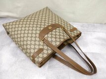 ●超美品●GUCCI オールド グッチ●GGスプリーム●ロゴ金具●PVC カーフ レザー●トート バッグ●ベージュ ブラウン●G金具●A4●Js45066_画像4