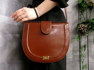 ●超美品●BALLY バリー●ロゴ金具●カーフ レザー 本革●ショルダー バッグ●ブラウン●ゴールド金具●斜め掛け●収納●かばん●Js45155