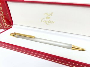 ◆超美品◆Cartier カルティエ◆マスト◆ツイスト式 ボールペン◆グレー ゴールド◆筆記確認済み◆ケース付き◆筆記具◆A4294