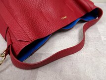 ●超美品●FURLA フルラ●カプリッチョ●ロゴ金具●カーフ レザー 本革●2way ホーボー バッグ●ワインレッド●G金具●B5 収納●Js45253_画像5