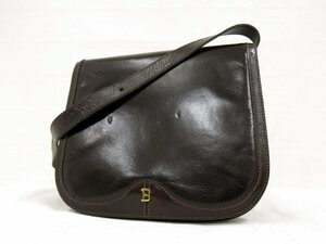 ◆美品◆BALLY バリー◆Bロゴ◆カーフ レザー 本革◆ミニ ショルダー バッグ ポシェット◆ダークブラウン ゴールド金具◆フラップ◆A4412