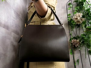 ●超美品●PRADA プラダ●ロゴ型押し●カーフ レザー 本革●ハンド トート バッグ●ダークブラウン●G金具●イタリア製●腕掛け●Js44807