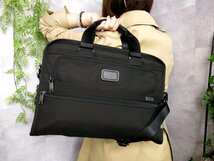 超美品●TUMI トゥミ●メンズ●日本限定●ALPHA 2 Slim Deluxe Portfolio●FXTバリスティックナイロン●2way ブリーフケース●黒●Js45224_画像1