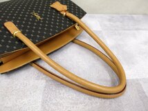 ●超美品●YSL Yves Saint-Laurent イヴ・サンローラン●PVC カーフ レザー 本革●トート ハンド バッグ●黒 キャメル●G金具●B5●Js45212_画像5