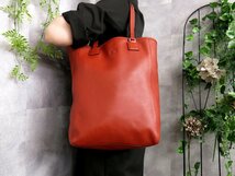 ●超美品●LOEWE ロエベ●アナグラム●ロゴ型押し●カーフ レザー 本革●トート バッグ●オレンジ系●SV金具●肩掛け●A4 書類●Js45489_画像2