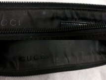 ●超美品●GUCCI グッチ●ロゴプレート●キャンバス カーフ レザー 本革●アクセサリー ポーチ ハンド バッグ●黒●SV金具●収納●Js45371_画像10