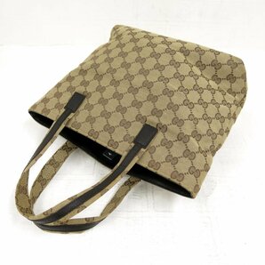 ◆美品◆GUCCI グッチ◆GGキャンバス カーフ レザー 本革◆ハンド バッグ ミニトート◆ベージュ シルバー金具◆イタリア製◆A4517の画像4