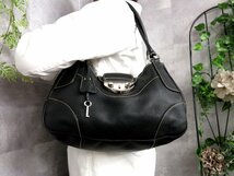 ●超美品●PRADA プラダ●ロゴ金具●カーフ レザー 本革●ショルダー ハンド バッグ●黒●SV金具●肩掛け●B5 収納●書類 かばん●Js45473_画像2