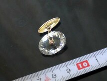 ★カフス　天然石　水晶　カット　14K plated 8g　年代物　アンティーク　シャツ_画像5