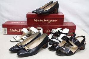  salvatore ferragamo サルヴァトーレフェラガモ　ジャンク　靴　まとめ5点セット パンプス　ミュール　ハイヒール（管理ID：516）