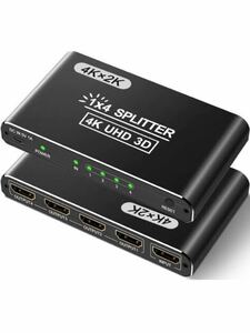 HDMI 分配器 1入力4出力 HDMI スプリッター 自動切替 4Kx2K/1080P解像度 HDMI 分配器 HDTV/Xbox/PS3&PS4/DVDプレーヤーなど多様な機種対応 