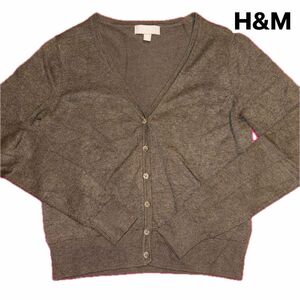 H&M [S] ファインニットカーディガン グレー