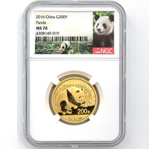 2016 中国 パンダ 金貨5種 プレミアム セット NGC MS 70 最高鑑定 完全未使用品_画像4