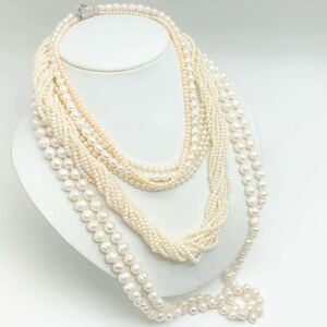 「淡水パールネックレスおまとめ」m 約300.5g 真珠 ケシ バロック ベビー pearl Pearl necklace jewelry silver DA0