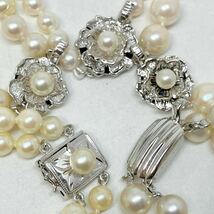 ［アコヤ本真珠ブレスレット5点おまとめ］m 重量約84.0g 約5.5〜7.5mm ベビー 真珠 2連 pearl bracelet jewelry accessory silver DA0_画像8