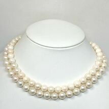 ［アコヤ本真珠ネックレス2点おまとめ] a 重量約96.0g 約8.0~9.0mm pearl necklace ジュエリー jewelry accessory silver DA0_画像1