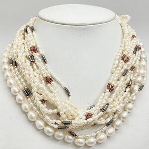 「淡水パールネックレスおまとめ」m 約153.5g 真珠 ケシ バロック ベビー pearl Pearl necklace jewelry silver DA0