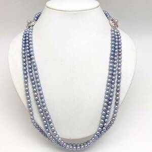 「アコヤ本真珠ネックレス」m約95g 約5.5-6.0mmパール pearl necklace accessory jewelry silver EA5