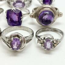 ダイヤ付き「アメジストおリングまとめ」 m 重量約46g アメジスト 紫水晶 amethyst 指輪 リング ring accessory silver 925 CE0_画像3