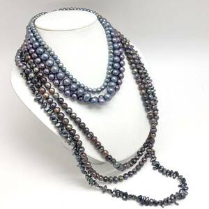 「淡水パールネックレスおまとめ」m 約323g 真珠 ケシ バロック ベビー pearl Pearl necklace jewelry silver DA0