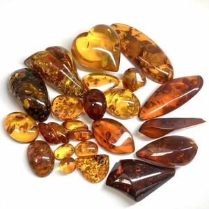 大量!!［琥珀アクセサリーパーツおまとめ］a 重量約110g コハク こはく アンバー べっ甲 amber necklace jewelry parts CE0