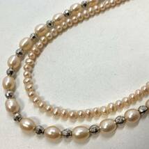 ロング有!!［淡水パールネックレス5点おまとめ］a 重量約282.0g 真珠 オーバル ボタン necklace accessory jewelry pink silver DA0_画像6