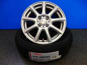 【PCD100/4H】新品タイヤ 新品アルミセット【185/65R15 88T】DUNLOP DUFACT DS9【15インチ 5.5J +42】アクア デミオ ティーダ ノート