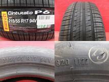 新品 夏タイヤ 中古 ホイール セット ピレリ CINTURATO P6 215/55R17 レイヤード ディッシュ 17インチ 7J +48 4H-5H114.3 エスティマ_画像2