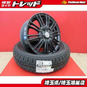 Weds VELVA AGUDO 14x4.5J+45 4H-100 中古4本＆BS NEWO 155/65R14 新品4本セット スペーシア ワゴンR ムーヴ タント N-BOX N-WGN 等に 鴻巣