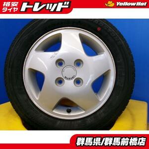 MRワゴン アルト スズキ ワゴンR 純正 4J-13+45 100 シルバー ロードストーン EUROVIS HP02 155/65R13 海外製新品タイヤセット 前橋