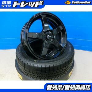 シャトル フィット スイフト 185/55R16 スタッドレス ホイール 4本 SET 中古 DUNLOP WINTER MAXX03 + 新品 Humanline 16インチ 岡崎