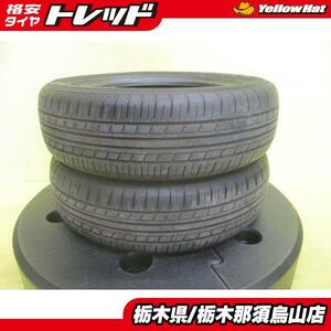 N-BOX タント デイズ 中古タイヤ 155/65R14 ヨコハマ エコス ES31 2021年製 2本単品 残溝5.2ｍｍ パンク補修 車検用 間に合わせ