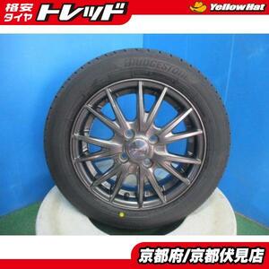 4本 新品 タイヤ 2024年製 ブリヂストン NEWNO 155/65R14 アルミホイール 14インチ 4.5J +45 100 4H 軽自動車 ワゴンR N-BOX タント