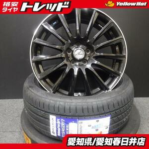 即決 送料無料 新品 サマータイヤ DELMAX ULTIMAPRO UP1 215/45R17 91W 中古 アルミ AXEL CRIE 17インチ 7.0J +47 5穴 100 ブラック 4本セ