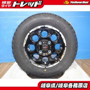 (新品タイヤホイール4本) N-VAN ハイゼット サンバー 等 アルミホイール 12x4.0+42 4H100 + ブリヂストン RD604V STEEL 145/80R12 6PR