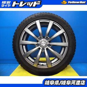 中古 4本 冬タイヤ 215/50R17 アルミ付き ノア ヴォクシー80系 レヴォーグ 等に ZACK 17インチ 5穴 PCD114.3 ブリヂストン ブリザックVRX2