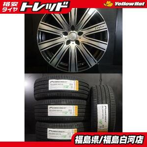 新品タイヤ 245/45R19 23年製 ピレリ POWERGY 中古アルミ LH-110 8.0J 9.0J 19 5H 114.3 アルファード フーガ シーマ NX 白河