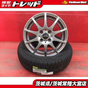 新品夏タイヤ 中古アルミホイール セット ダンロップ エナセーブ EC204 165/65R14 シュナイダー 14インチ パッソ タンク トール等に