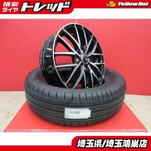 VENES FS01 15x5.5J+42 4H-100 新品4本＆DL ENASAVE EC300+ 185/65R15 中古4本セット 新型 アクア ウィングロード ノート 等に 鴻巣