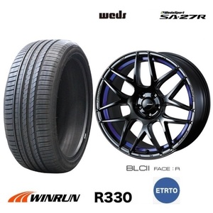 取寄せ品 WEDS ウェッズスポーツ SA-27R BLC2 7.5J+45 5H-100 ウィンラン R330 24年 215/40R18インチ 210 カローラ 50系 プリウス 86